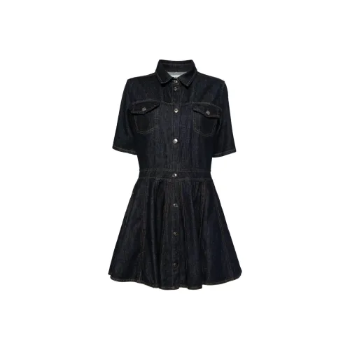 MSGM Короткий рукав Платье Женское Индиго