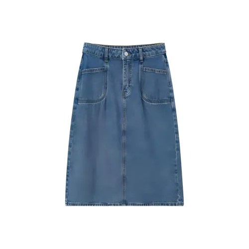EICHITOO Деним Длинная Юбка Женская Синяя