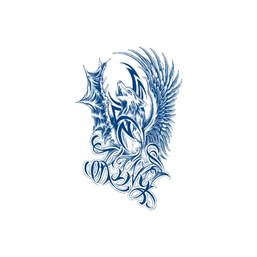 LIEJI Волк Howls ACROSS Девять Небес Травяной Тату Стикер