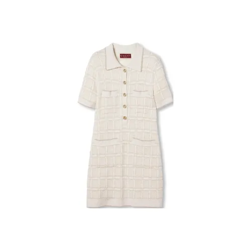 GUCCI FW24 Короткое платье с короткими рукавами женское белое