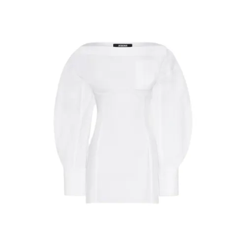 Jacquemus 2024 Autumn/Winter Collection Белый/Белый Женские Длинные Платья с Рукавами