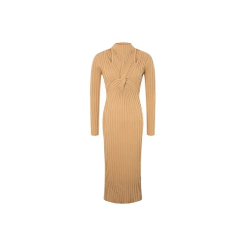 ACLER Earth Yellow Женские Длинные Рукава Платья
