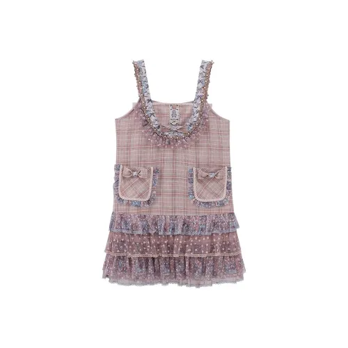 LULUALWAYS Розовые Женские Платья без рукавов