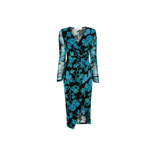 Diane von Furstenberg SS24 Длинное платье с длинными рукавами женское многоцветное