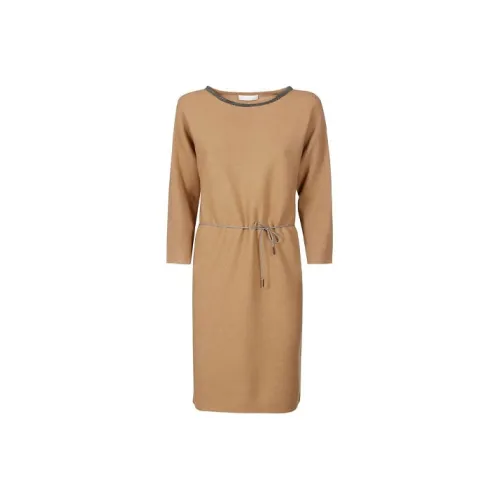 Fabiana Filippi Коричневый Женские Длинные Платья с Рукавами