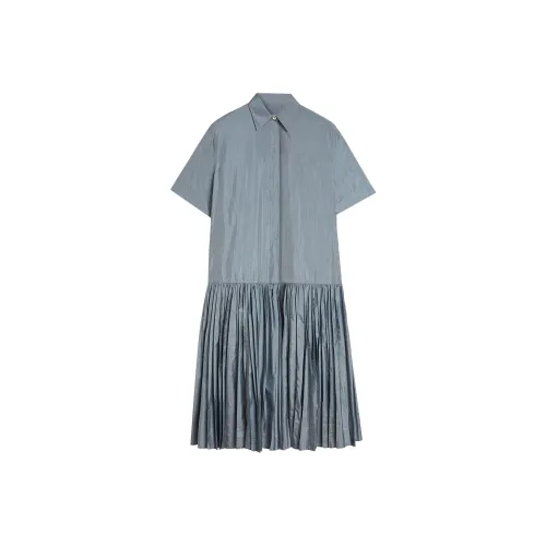 JIL SANDER Голубо-серый Женские Короткие Платья с Рукавами