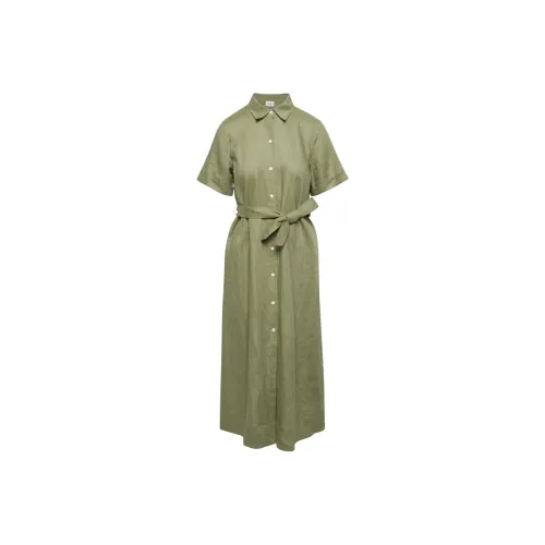 ARITZIA WILFRED Eleta Linen Maxi Dress Короткий рукав Платье Женское Bosana Зеленый