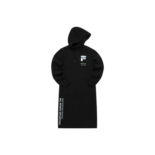 FILA Глубокий черный Женские Длинные Платья с рукавами