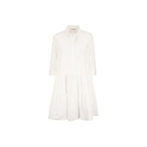 Fabiana Filippi Белое Женское Длинное Платье с Рукавами