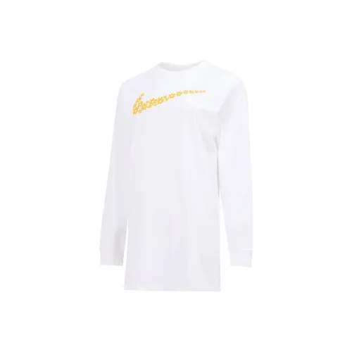 nike Длинное платье с длинными рукавами женское белое