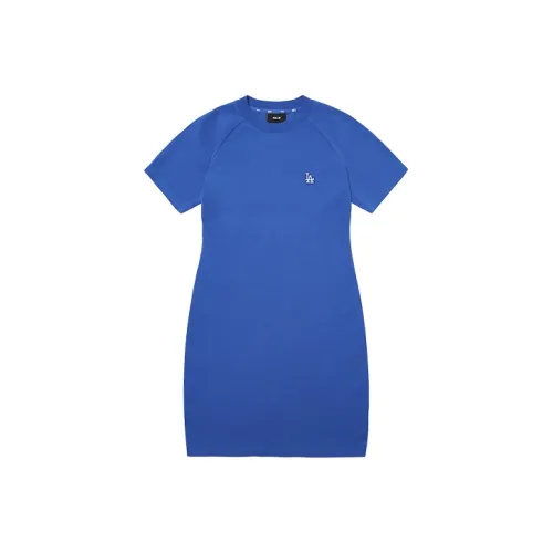 Mlb Base Logo Короткий рукав Платье Женское Синий