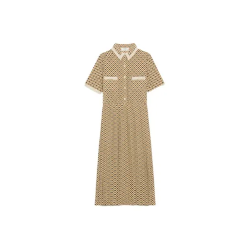 CELINE Карамель Женские Короткие Платья с Рукавами