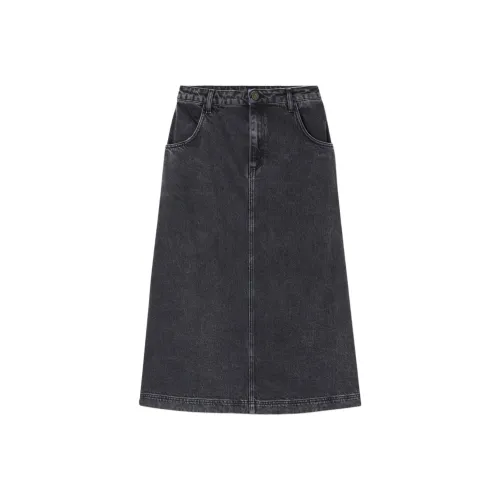 AMERICAN VINTAGE A.M FW24 Юбка Женская YOPDAY Деним Длинная Юбка Женская Черный перец