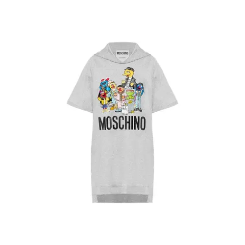 MOSCHINO Серый Женские Короткие Платья с Рукавами