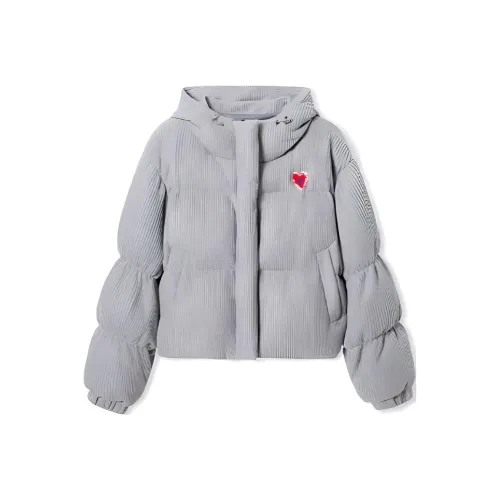 TOOOLAZY Хлопковый пуховик женский серый