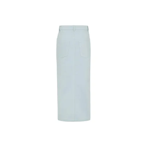 FENDI Denim Long Skirt Women's Light Blue