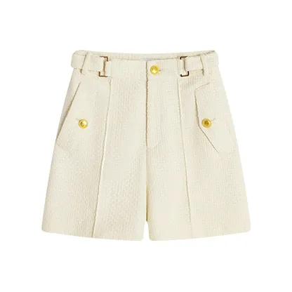 Famanxuan Повседневные шорты женские кремово-белый