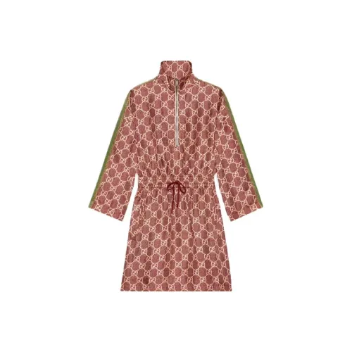 GUCCI FW21 Длинное платье с длинными рукавами женское розовое