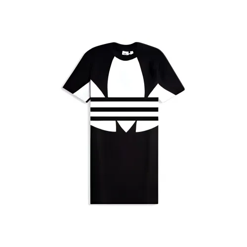 Adidas Originals Короткий рукав Платье Женское Черное