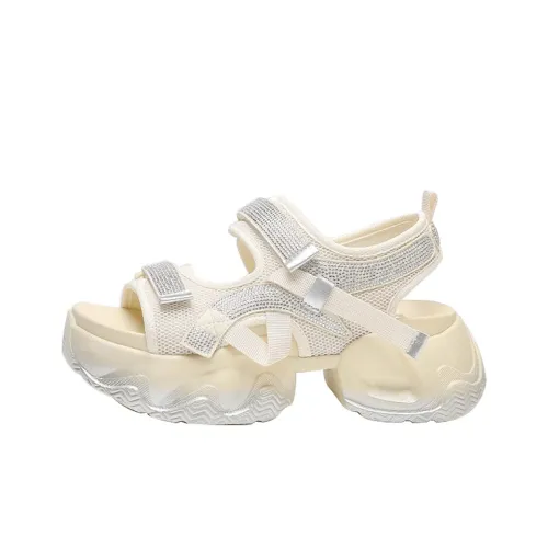 WOOS BOBO Лето Мягкая подошва Слипоны Платформа Увеличение высоты Удлинение ног Пляжные сандалии Женские