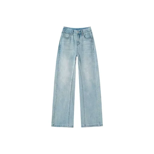 FAWENXIANGZI Джинсы Женские Синие