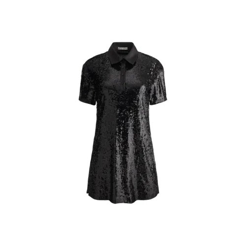 ALICE+OLIVIA Короткое платье с короткими рукавами женское черное