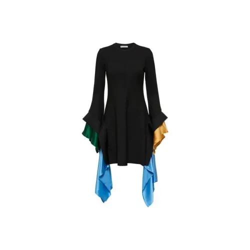 JW Anderson Черное Женское Длинное Платье с Рукавами