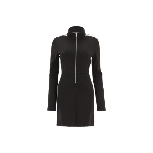 PALM ANGELS Черное Женское Длинное Платье с Рукавами