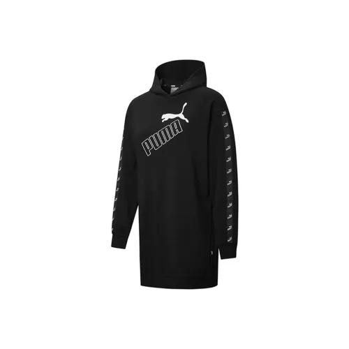 PUMA AMPLIFIED Черное Женское Длинное Платье с Рукавами