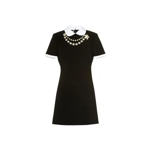 MIU MIU Black Женские Короткие Платья с Рукавами