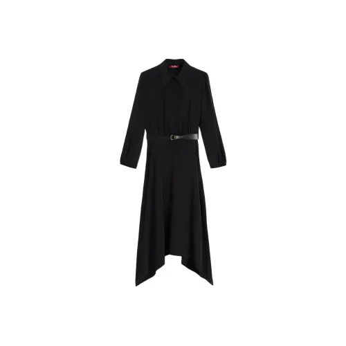 WEEKEND MaxMara Длинное платье с длинными рукавами женское черное