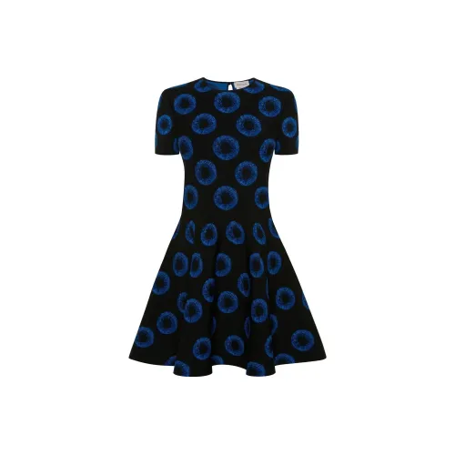 Alexander McQueen Black Женские Короткие Платья с Рукавами