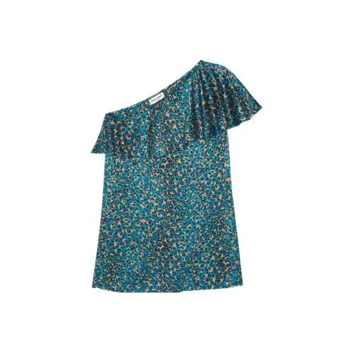 SAINT LAURENT Короткий рукав Платье Женское Синий