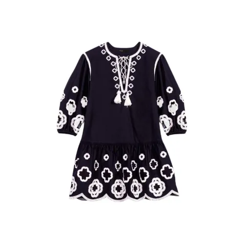 Maje Короткий рукав Платье Женское Черное