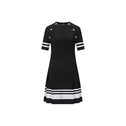 Karl Lagerfeld SS24 Короткое платье с короткими рукавами женское черное