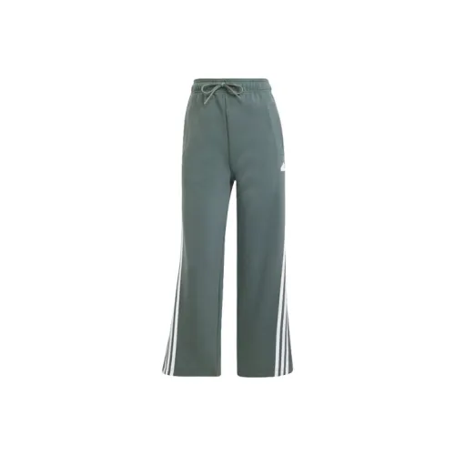 Adidas Future Icons Future Icons 3 Stripes Открыто Подол Joggers Вязаные Тренировочные брюки Женские Зеленый