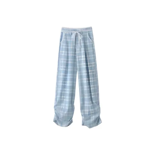 VKXOW Повседневные брюки женские клетка синий