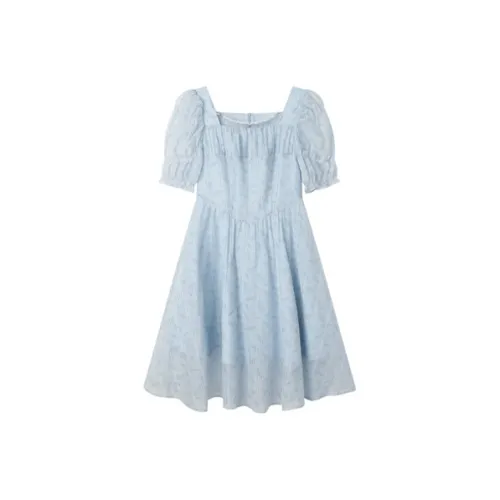 Pit Короткий рукав Платье Женское Светло-синий