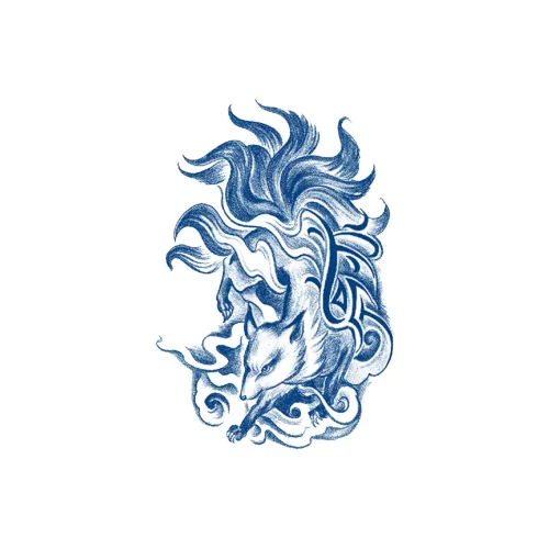 LIEJI Духовная Лиса Ловящая Мечту Травяные Временные Татуировки