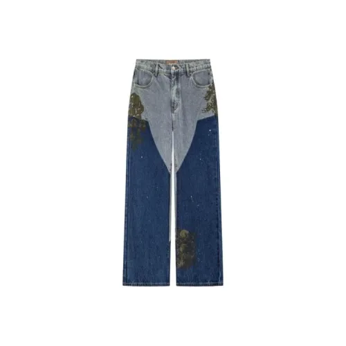 NO ONE ELSE Джинсы Женские Темно-синий