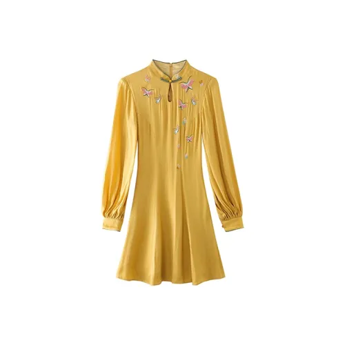 JINYE ORIENTAL Платье Женское Желтое