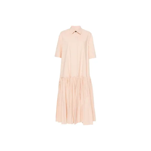 JIL SANDER Розовые Женские Короткие Платья с Рукавами