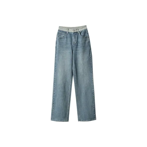 AMII Джинсы Женские Винтажный Синий Зеленый