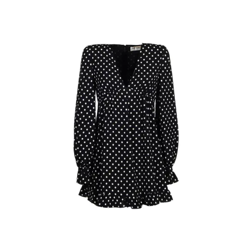 SAINT LAURENT Черное Женское Длинное Платье с Рукавами