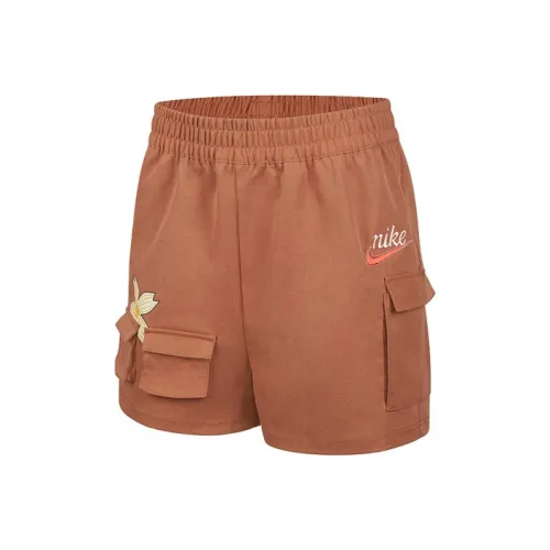NIKE Чайный коричневый Женские Повседневные шорты