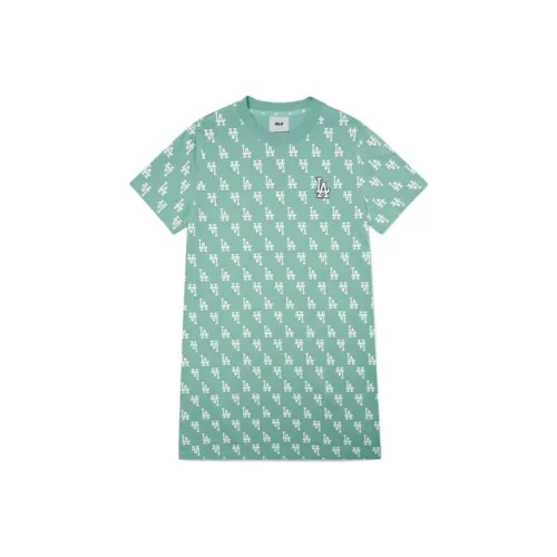 Mlb Base Logo Короткий рукав Платье Женское Светло-мятное