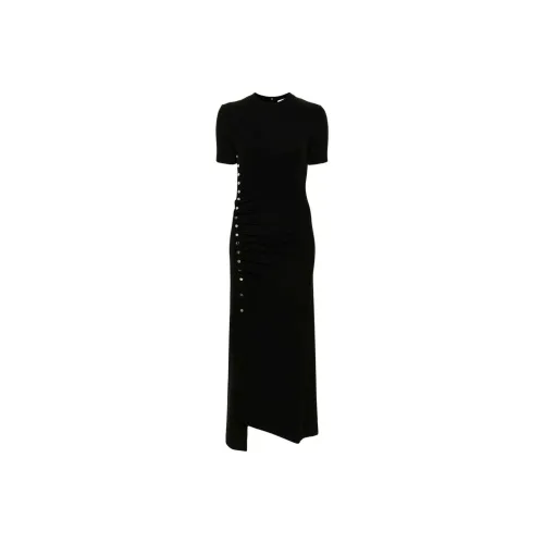 Paco Rabanne SS24 Короткое платье с короткими рукавами женское черное