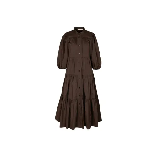 Tory Burch Коричневый Женские Короткие Платья с Рукавами