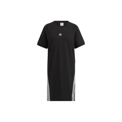 Adidas Originals Sophe 3 Stripes Короткий рукав Платье Женское Черное