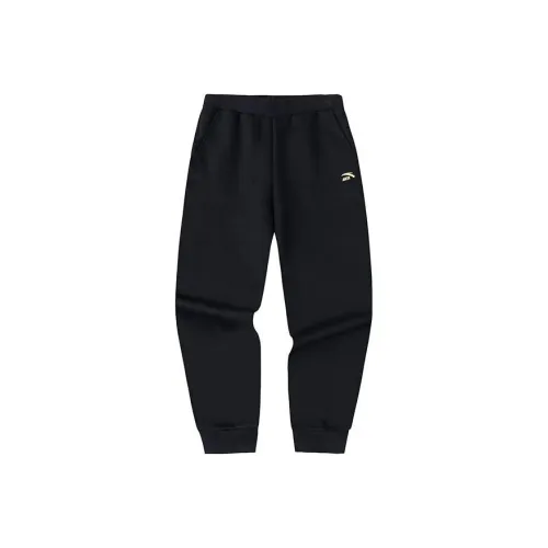 ANTA Хорошие вещи появляются Вязаные тренировочные брюки Женские базовые Черный с золотым логотипом